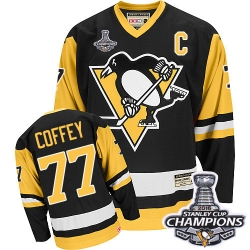Paul Coffey CCM Pittsburgh Penguins Authentic Black Throwback 2016 Stanley Cup Champions NHL Jersey