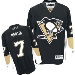 Paul Martin Reebok Pittsburgh Penguins Authentic Black Home NHL Jersey