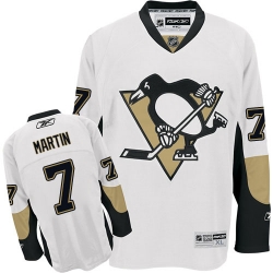Paul Martin Reebok Pittsburgh Penguins Authentic White Away NHL Jersey