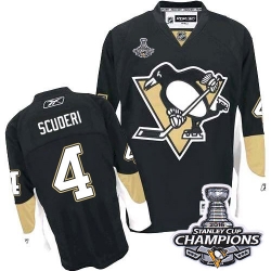 Rob Scuderi Reebok Pittsburgh Penguins Authentic Black Home 2016 Stanley Cup Champions NHL Jersey