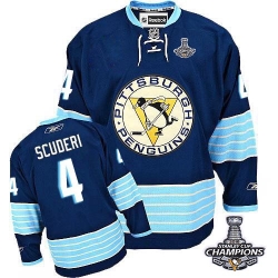 Rob Scuderi Reebok Pittsburgh Penguins Authentic Navy Blue Third Vintage 2016 Stanley Cup Champions NHL Jersey
