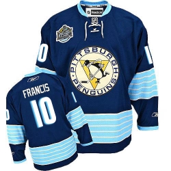 Ron Francis Reebok Pittsburgh Penguins Premier Navy Blue Third Vintage NHL Jersey
