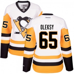 Steven Oleksy Women's Reebok Pittsburgh Penguins Premier White Away Jersey