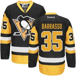 Tom Barrasso Reebok Pittsburgh Penguins Authentic Gold Black/ Third NHL Jersey