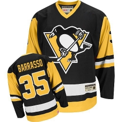 Tom Barrasso CCM Pittsburgh Penguins Authentic Black Throwback NHL Jersey