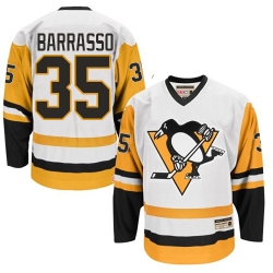 Tom Barrasso CCM Pittsburgh Penguins Authentic White Throwback NHL Jersey
