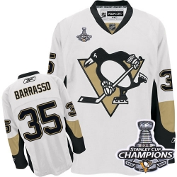 Tom Barrasso Reebok Pittsburgh Penguins Authentic White Away 2016 Stanley Cup Champions NHL Jersey