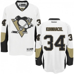 Tom Kuhnhackl Reebok Pittsburgh Penguins Premier White Away Jersey