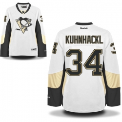Tom Kuhnhackl Women's Reebok Pittsburgh Penguins Premier White Away Jersey
