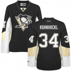 Tom Kuhnhackl Women's Reebok Pittsburgh Penguins Authentic Black Home Jersey
