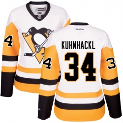 Tom Kuhnhackl Women's Reebok Pittsburgh Penguins Authentic White Away Jersey