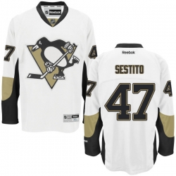 Tom Sestito Reebok Pittsburgh Penguins Premier White Away Jersey