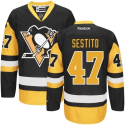 Tom Sestito Reebok Pittsburgh Penguins Premier Black Alternate Jersey