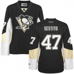 Tom Sestito Women's Reebok Pittsburgh Penguins Premier Black Home Jersey