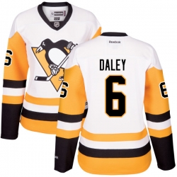 Trevor Daley Women's Reebok Pittsburgh Penguins Authentic White Away Jersey