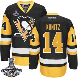 Chris Kunitz Reebok Pittsburgh Penguins Authentic Gold Black/ Third 2016 Stanley Cup Champions NHL Jersey
