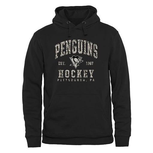 NHL Pittsburgh Penguins Black Camo Stack Pullover Hoodie