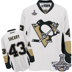 Conor Sheary Reebok Pittsburgh Penguins Premier White Away 2016 Stanley Cup Champions NHL Jersey