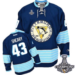 Conor Sheary Reebok Pittsburgh Penguins Authentic Navy Blue Third Vintage 2016 Stanley Cup Champions NHL Jersey