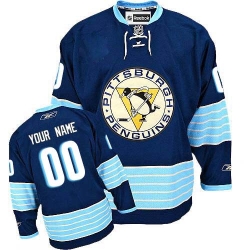 Youth Reebok Pittsburgh Penguins Customized Authentic Navy Blue Third Vintage NHL Jersey