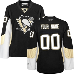 Women's Reebok Pittsburgh Penguins Customized Premier Black Home NHL Jersey