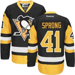 Daniel Sprong Reebok Pittsburgh Penguins Premier Gold Black/ Third NHL Jersey