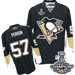 David Perron Reebok Pittsburgh Penguins Premier Black Home 2016 Stanley Cup Champions NHL Jersey
