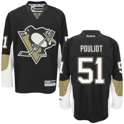 Derrick Pouliot Reebok Pittsburgh Penguins Authentic Black Home Jersey
