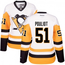 Derrick Pouliot Women's Reebok Pittsburgh Penguins Authentic White Away Jersey