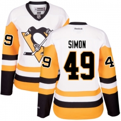 Dominik Simon Women's Reebok Pittsburgh Penguins Authentic White Away Jersey
