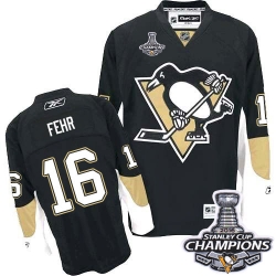 Eric Fehr Reebok Pittsburgh Penguins Premier Black Home 2016 Stanley Cup Champions NHL Jersey