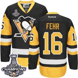 Eric Fehr Reebok Pittsburgh Penguins Premier Gold Black/ Third 2016 Stanley Cup Champions NHL Jersey