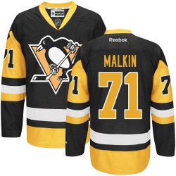 Evgeni Malkin Reebok Pittsburgh Penguins Authentic Gold Black/ Third NHL Jersey