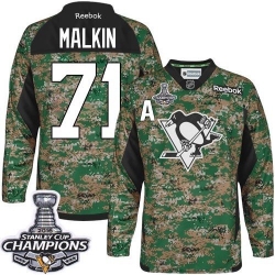 Evgeni Malkin Reebok Pittsburgh Penguins Authentic Camo Veterans Day Practice 2016 Stanley Cup Champions NHL Jersey