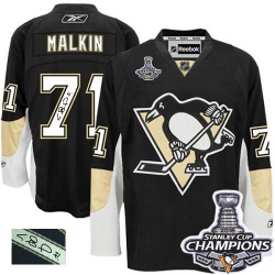 Evgeni Malkin Reebok Pittsburgh Penguins Authentic Black Home Autographed 2016 Stanley Cup Champions NHL Jersey