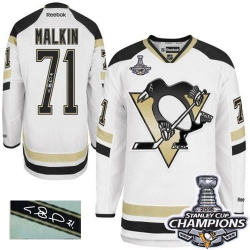 Evgeni Malkin Reebok Pittsburgh Penguins Authentic White 2014 Stadium Series Autographed 2016 Stanley Cup Champions NHL Jersey