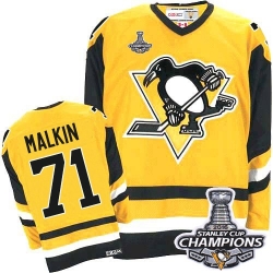 Evgeni Malkin CCM Pittsburgh Penguins Authentic Gold Throwback 2016 Stanley Cup Champions NHL Jersey
