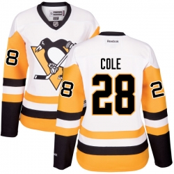 Ian Cole Women's Reebok Pittsburgh Penguins Authentic White Away Jersey