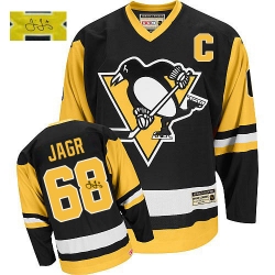 Jaromir Jagr CCM Pittsburgh Penguins Authentic Black Throwback Autographed NHL Jersey