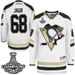 Jaromir Jagr Reebok Pittsburgh Penguins Authentic White 2014 Stadium Series 2016 Stanley Cup Champions NHL Jersey