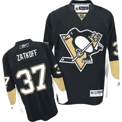 Jeff Zatkoff Reebok Pittsburgh Penguins Authentic Black Home NHL Jersey