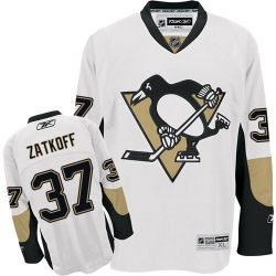 Jeff Zatkoff Reebok Pittsburgh Penguins Authentic White Away NHL Jersey