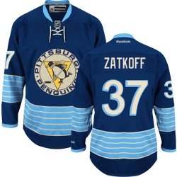 Jeff Zatkoff Reebok Pittsburgh Penguins Authentic Navy Blue Third Vintage NHL Jersey
