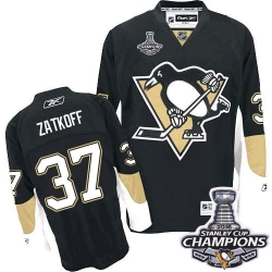 Jeff Zatkoff Reebok Pittsburgh Penguins Premier Black Home 2016 Stanley Cup Champions NHL Jersey