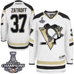 Jeff Zatkoff Reebok Pittsburgh Penguins Premier White 2014 Stadium Series 2016 Stanley Cup Champions NHL Jersey
