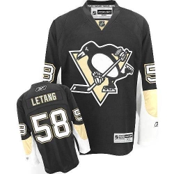 Kris Letang Reebok Pittsburgh Penguins Premier Black Home NHL Jersey