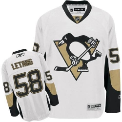 Kris Letang Reebok Pittsburgh Penguins Authentic White Away NHL Jersey