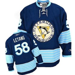 Kris Letang Reebok Pittsburgh Penguins Authentic Navy Blue Third Vintage NHL Jersey