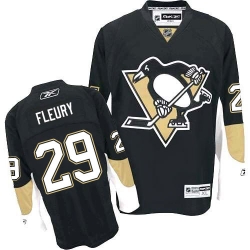 Marc-Andre Fleury Reebok Pittsburgh Penguins Authentic Black Home NHL Jersey