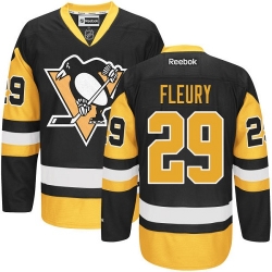 Marc-Andre Fleury Reebok Pittsburgh Penguins Authentic Gold Black/ Third NHL Jersey